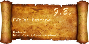 Füsi Bettina névjegykártya
